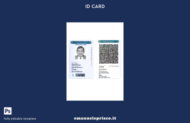 modello di carta d'identità digitale Etiopia in stile verificato